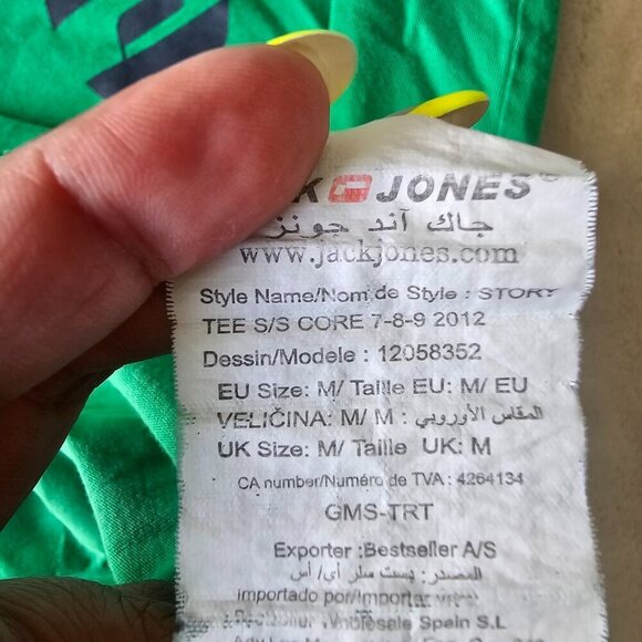 Jack Jones Men's Short Sleeved T-Shirt, Size M, Green - Picture 8 of 12